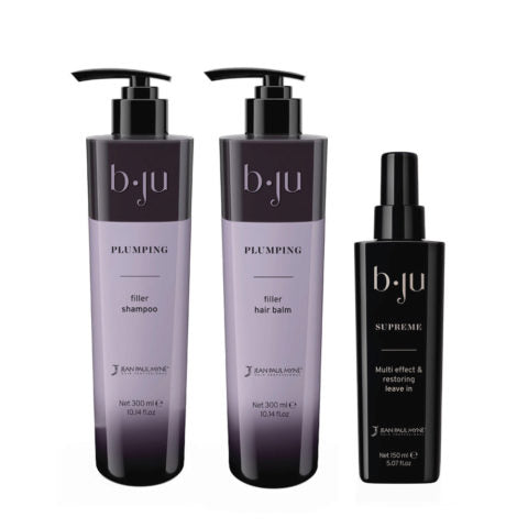 B JU Plumping Shampooing Cheveux Fins 300ml Masque 300ml Leave in 150ml