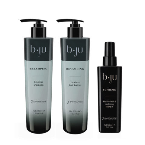 B JU Revamping Shampooing Hydratant 300ml Baume 300ml Leave in 150ml