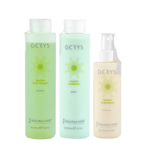 KIT Ocrys Sensitive Purify Shampoo250ml Conditioner250ml Scalp Balance Spray 150ml